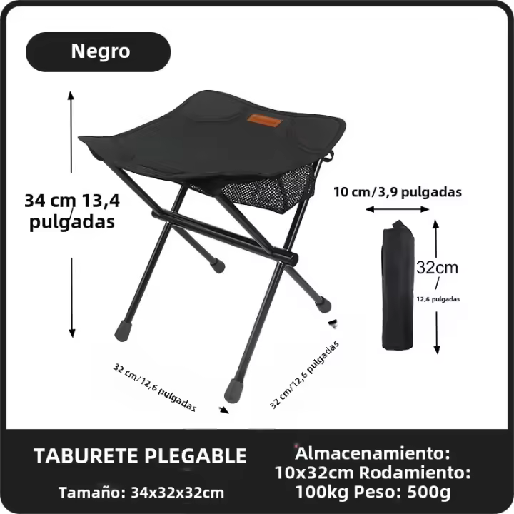 Silla Plegable Portátil Para Camping PACOONE Mini Silla De Pesca Picnic De Aluminio Ultraligero Con Almacenamiento Muebles De Exterior Ligeros - 1