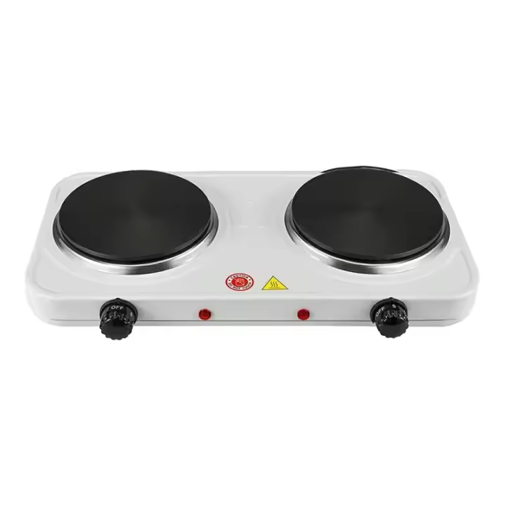 Cocina Electrica 2 Placas de Cocción, Doble, Hornillo Eléctrico de 2000W para Cocinar en Camping, Antiadherente, Configuración Variable de Calor,Envio desde España - 1