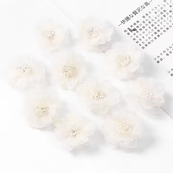 5Pcs Flores Artificiales De Chiffon Para Niñas Y Mujeres Adornos De Ropa Y Peinado Accesorios De Patch Para Celebraciones Y Decoración Del Hogar - 1