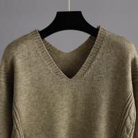 Conjunto De Suéter Y Pantalones Para Mujer HLBCBG Otoño Invierno 2 Piezas Tejido De Cashmere Estilo Casual Oversize V-Neck - details 8