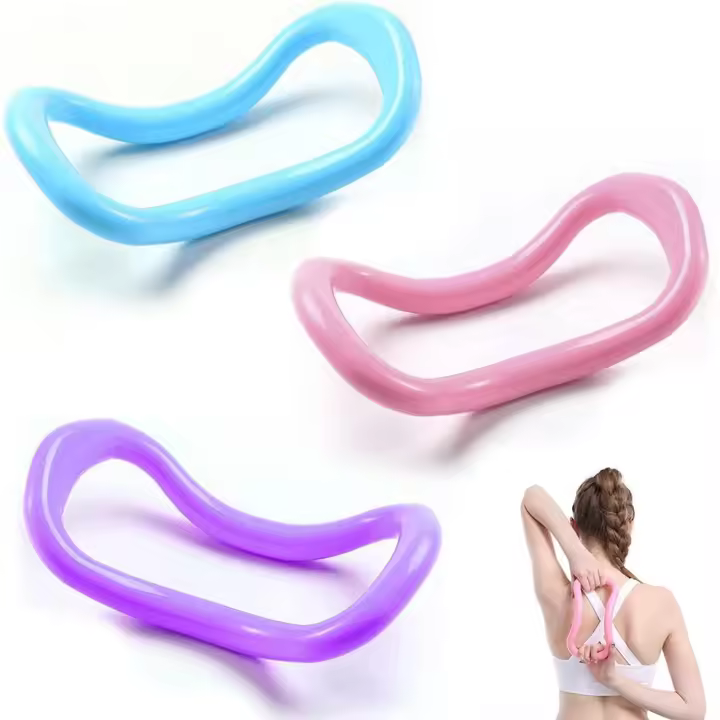 Anillos de estiramiento de fascia, anillos de yoga de 3 piezas, anillos de entrenamiento de pilates, anillos de masaje de yoga, herramientas de entrenamiento de muslos, abdominales y piernas (rosa, azul, morado) - 1