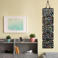 Organizador De Joyas Plegable De Terciopelo 1pc 5-Niveles Colgante Para Pendientes Esteros Y Collares Bolsa De Almacenamiento Para Pulseras - details 1