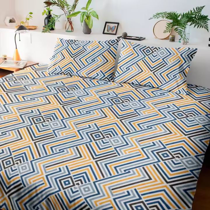 SANSY - Juego funda nórdica + funda de almohada Ares para cama de 105. Algodón, poliéster, lino. - 1