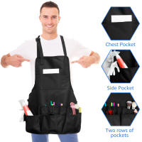 Aguas Resistentes Delantal De Lona Unisex Para Trabajo Con Bolsillos Para Herramientas Duradero Ajustable Con Correas Cruzadas Para Hogar Y Taller - details 15