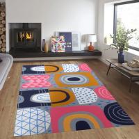 Alfombra Scandinava Abstracta Con Diseño Medieval De Rayas En Colores Tejido De Poliéster Lavable Para Sala De Estar Dormitorio Decoración Del Hogar - details 3