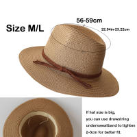 Sombrero De Paja Panamá Ancho Para Hombres Y Mujeres Protección Solar Verano Playa Sombrero De Paja UPF Con Protección UV - details 4