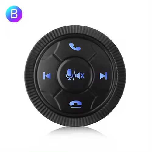 Junsun Tech Botón universal inalámbrico de control en el volante para Autoradio Android, controlador de 10 funciones clave con luz LED - 1