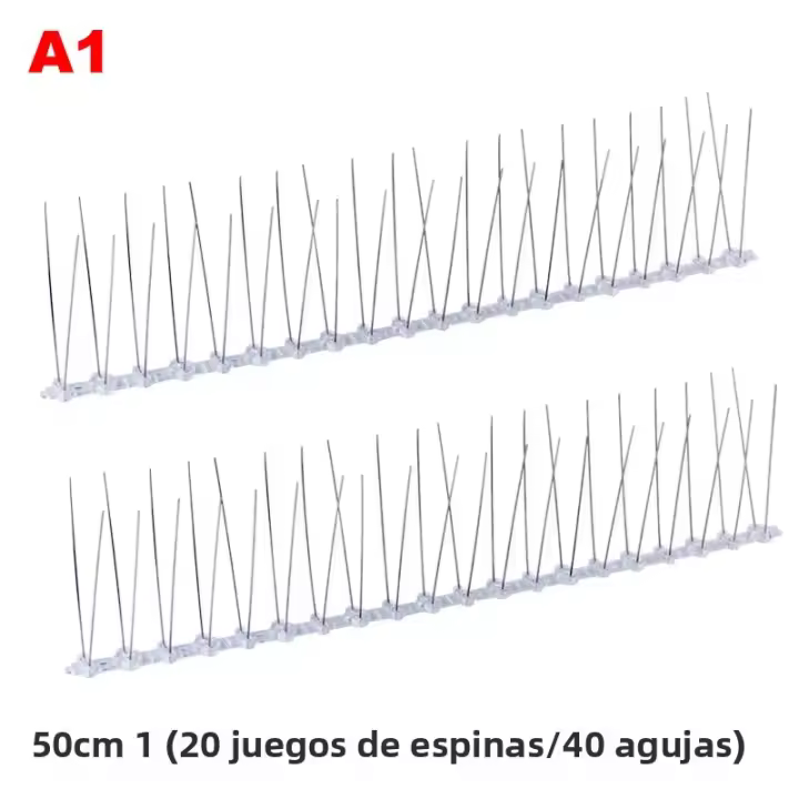 Repellente De Plástico Para Pájaros Y Palomas 25/50cm Espinillas Anti-Pájaro En Acero Inoxidable Tratamiento Anti-Paloma Para Pigeon - 1