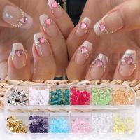 12 Grillas De Corazones Para Arte De Uñas Transparentes Piedras De Resina Joyería De Perlas Decoración De Manicura Rhinestone - details 4