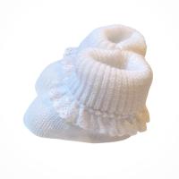Patucos bebé recién nacido puntilla, Zapatos bebé de punto con detalle, Patucos de punto recién nacido elegantes, Zapatitos bebé con puntilla de encaje, Calzado bebé recién nacido diseño clásico, Patucos suaves bebé con puntilla, Zapatitos bebé - details 2