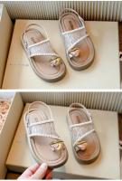 Sandalias De Verano Para Niñas Princesa Con Perlas Antideslizantes Tobilleras Casuales Estilo Versátil Planas Para Playa - details 6