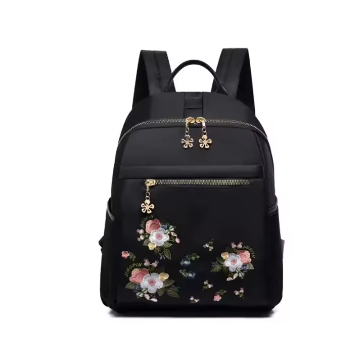 Mochila antirrobo para damas y niñas de 12 litros, bolso impermeable 2 en 1 para mujer, ligero, bordado, mochila escolar de ocio de gran capacidad, ligera y elegante, adecuada para viajes. - 1