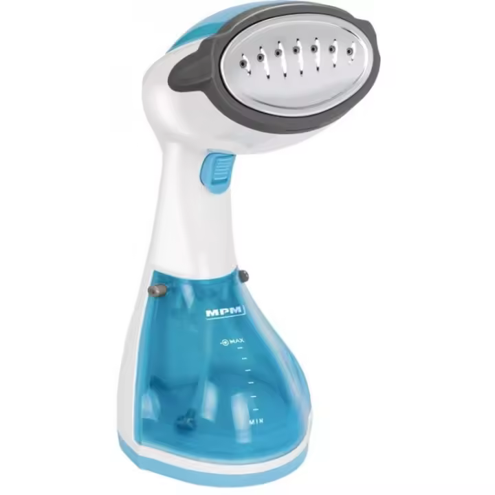 MPM MZP-01 Plancha a vapor Suela de acero inoxidable 1200 W Azul, Acero satinado, Transparente, Blanco - 1