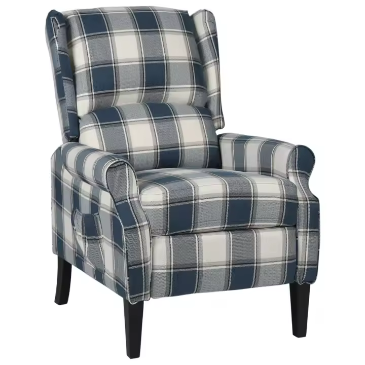 vidaXL Sillón reclinable de tela azul - 1