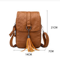 Bolso De Hombro De Cuero PU Con Borla Moda Para Mujer Bolsa Bandolera Casual Con Bolsillo Para Teléfono Móvil - details 29