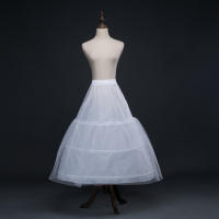 Falda De Encaje De Dos Capas Con 3 Aros Para Boda Y Fiestas Vestido De Noche Color Negro Rosa Blanco Talla S M L XL XXL - details 0