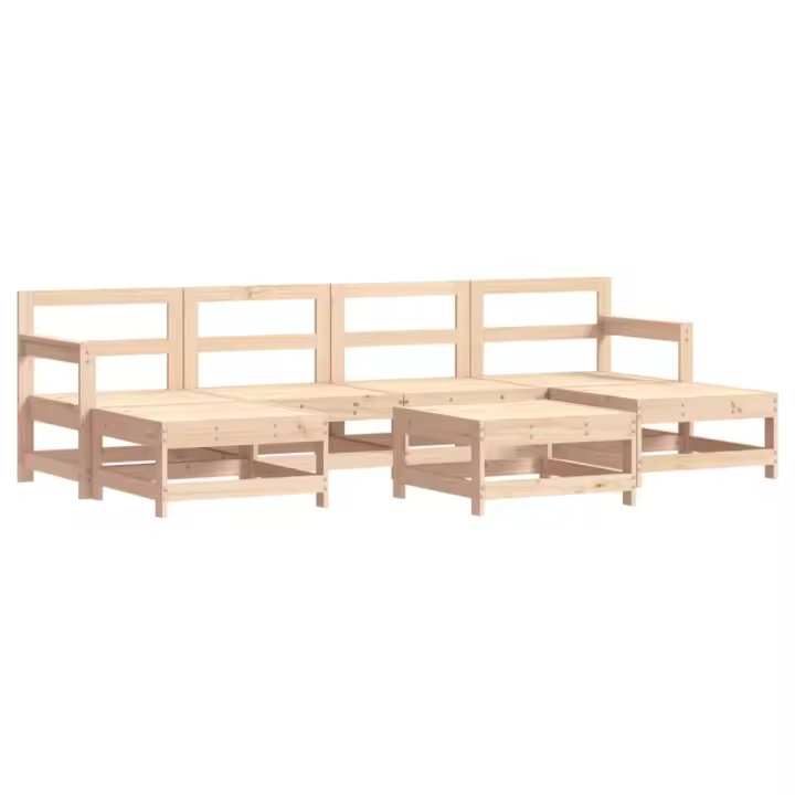 vidaXL Juego de muebles de jardín 7 piezas madera maciza de pino - 1