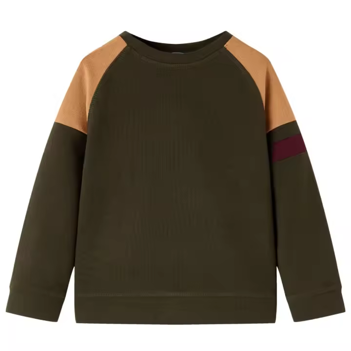 Sudadera infantil caqui oscuro y camel 116 - 1