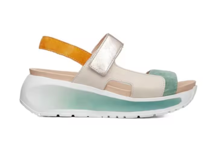 Callaghan 35200 Sandalias con cuña Berta para mujer en verde de piel - 1