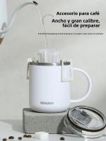 Taza De Acero Inoxidable 450ml Con Capa Doble Taza De Café Con Tapa De Plástico Y Asa Para Uso Doméstico Y Oficina Regalo - details 5
