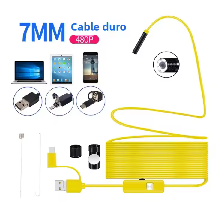 Cámara De Endoscopia USB-C Borescope Inspección Con 6 Luces LED Cámara Flexible Impermeable Para OTG Android Teléfono PC - 1