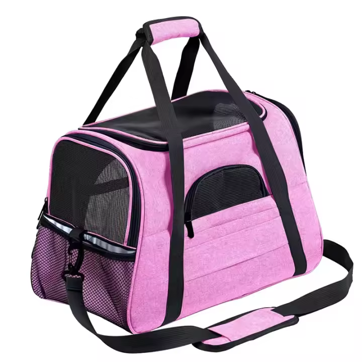 Transportín para gato Mediano, Seguridad y Comodidad en tus Viajes, Prepara a tu mascota para aventuras seguras y cómodas con nuestra Bolsa de transporte de animales, Transpontines para mascota en color azul turquesa, rosa, Morado - 1