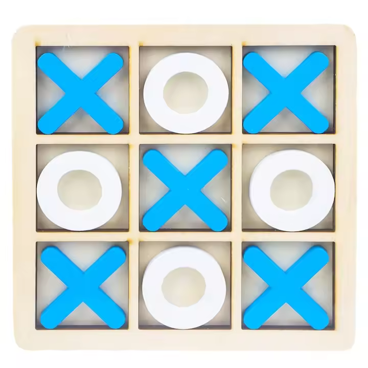 Juego de Tres en Raya Interactive, X y 0 de Madera, Madera/Blanco/Naranja, Juego Educativo de Madera para niños - 1