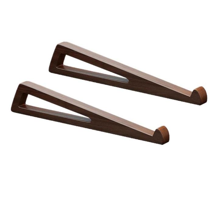 1 Set Adjustable Ergonomic 12° Angle With Cooling Design Foldable Wooden Laptop Stand - For Notebook Tablet