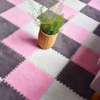 16PCS Alfombra De Piso Interconectada De Espuma De Peluche 30x30cm Alfombra De Moda Suave Para El Hogar Alfombras De Área Cuadradas - details 17
