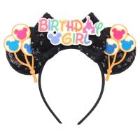Diademas De Cumpleaños Para Niños Con Lentejuelas Y Largas Cuentas Estilo Mickey Y Minnie Adornos Para Fiestas Decoraciones De Cabeza Lindas Con Abrazaderas Para Orejas - details 7
