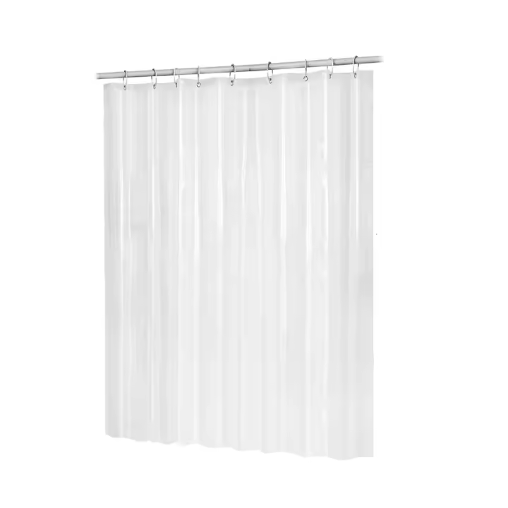 Cortina Ducha Transparente, 180x200cm,Impermeables, Cortinas de Baño Antimoho con Repuesto de PEVA Cortina Bañera con 12 Ojales para Ducha or Bañera - 1