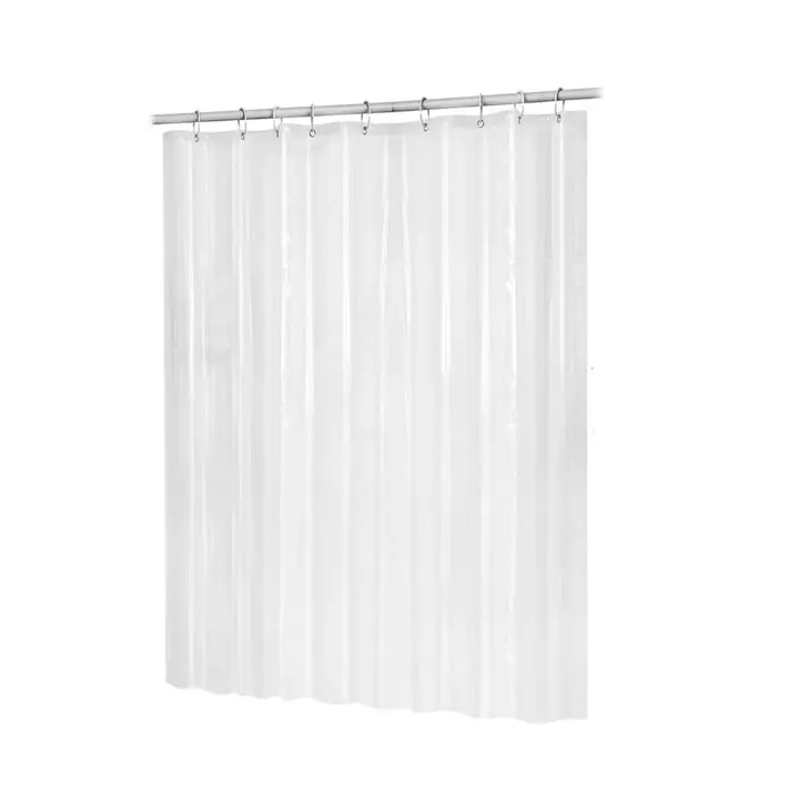 Cortina Ducha Transparente, 180x200cm,Impermeables, Cortinas de Baño Antimoho con Repuesto de PEVA Cortina Bañera con 12 Ojales para Ducha or Bañera - 1