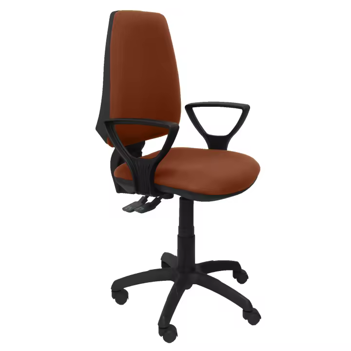 Piqueras Y Crespo Silla Ergonómica Regulable BALI Marrón con Brazos Fijos - 1