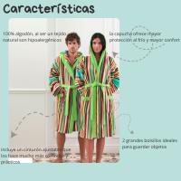 QUALITY TOWELS. ALBORNOZ de BAÑO UNISEX  con capucha y cinturón extraíble de terciopelo jacquard tejido 100% algodón de 500 grs/m2. Diferentes tallas y modelos a elegir. - details 1