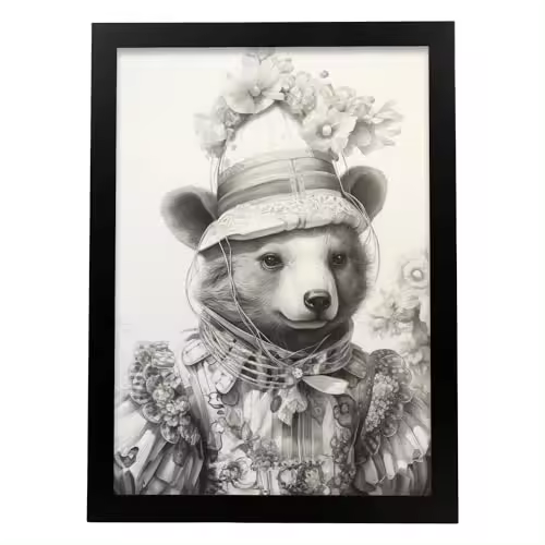 Nacnic Bella Durmiente Lamina - Animales En Guardería De Ropa Poster - Cuadros Decorativos Estéticos - Sala De Estar, Dormitorio, Hogar - Marcos de Fotos y Arte de Pared - 1