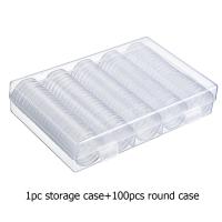 100Pcs Estuche De Almacenamiento Para Monedas Coleccionables De Plástico Transparente Capacidad Para 27mm Y 30mm Caja De Medallas Y Coincapsule - details 5