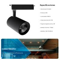 FactorLED Foco LED 30W para Carril Monofásico 48º, Orientable, Gran luminosidad 3900Lm, Tecnología CCT, Luz Cálida-Blanca Seleccionable, Focos Techo Iluminación Comercial y Tiendas - details 1