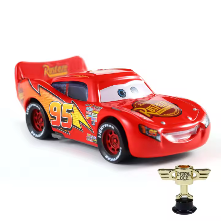 Coche De Carreras Rojo 95 McQueen Juguete De Metal Modelo De Coche General Mobilización Set De Copa Pistón Regalo De Cumpleaños Para Niños - 1