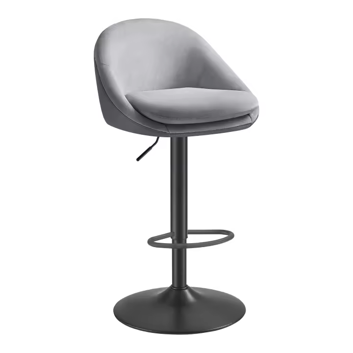 VASAGLE Taburete de Bar, Juego de 2, Taburete de Barra, Regulable en Altura, Giratorio 360°, Silla de Cocina, con Respaldo, Base, Reposapiés, Acero, para Mostrador, Comedor, Gris Paloma/Marrón Camello/Blanco Crema/Rosa Jalea y Gris Plata - 1