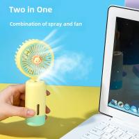 Ventilador de mano con agua , Ventilador recargable USB Portable tres velocidades con soporte de movil, Ventilador 20ml de Agua de Enfriamiento en Spray para viajes Oficinas en el hogar - details 4