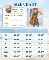 Vestido Mujer Verano Sin Mangas Vestidos de Playa Cuello en V Elegante Estampada Tanque Mini Casual Camisola con Bolsos - details 0