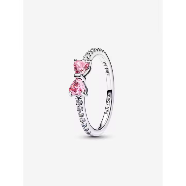 Pandora - Anillo de lazo rosa brillante - Plata de ley - 1