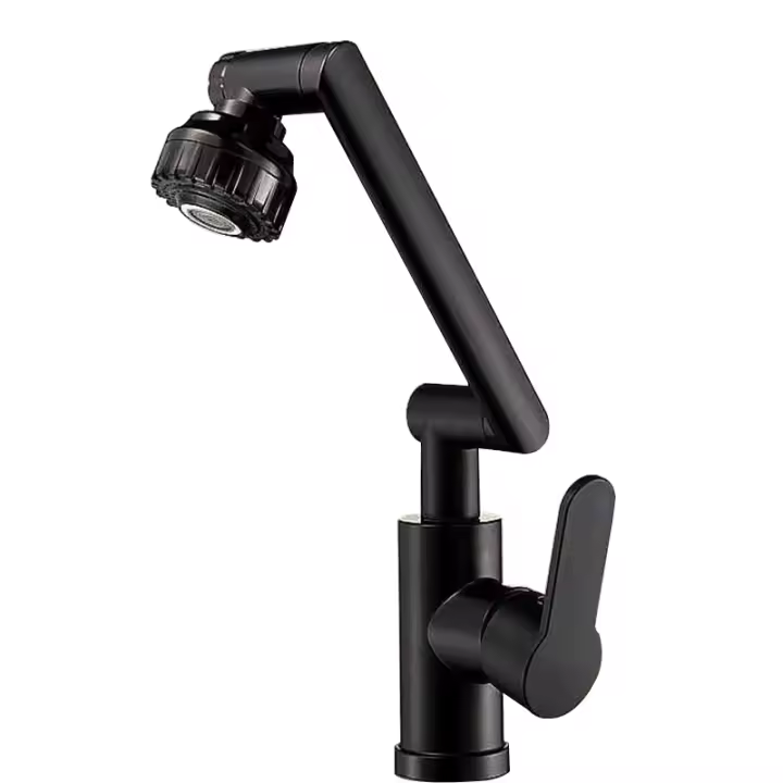 Grifo Universal Giratorio De Doble Modo Para Cocina Y Baño Con Brazo Mecánico Ajuste De Agua Caliente Y Fría Instalación Montada En La Mesa Estilo Contemporáneo - 1