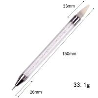 1Pc Art White Dual-head Wax Pen Con Adornos De Diamante Y Herramienta Para Colocar Cuentas De Cristal En Manicura - details 5