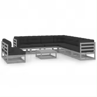VIDAXL conjunto de muebles fabricado en madera de pino en color gris y antracita vida xl - 1