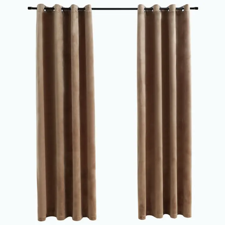 vidaXL Cortinas Opacas con Anillas 2 Piezas Terciopelo 140x245cm Color Azul oscuro,  Rosa antiguo,  Antracita y mas - 1