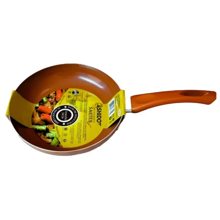 Sartén de Cobre Anti-Adherente Con Cobertura de Cerámica Premium por Dentro y Por Fuera. Compatible con Inducción, Cerámica de Gas y Placas Eléctricas. - 1