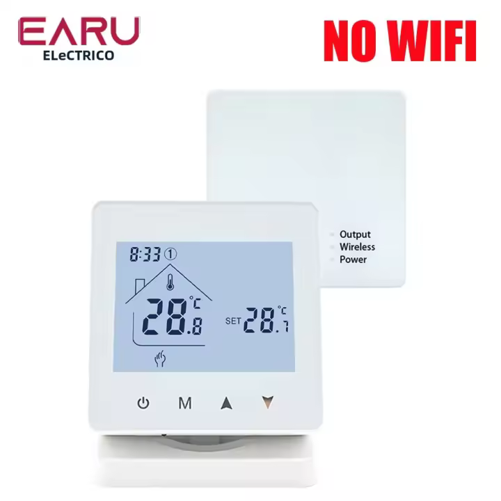Termostato De Pared Inteligente RF Sin Fuerza Para Calefacción De Boilero Gas Touch Screen Controlador De Temperatura Programable WiFi Para El Hogar - 1