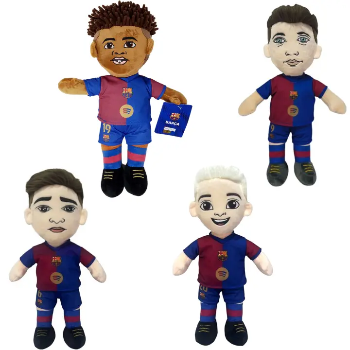 Barcelona Peluches Jugadores FC Barcelona Lamine Yamal, Lewandowski, Gavi y Dani Olmo de 40cm, Regalo Ideal para Fans y Niños, Cumpleaños, Peluche Jugador Barça - 1