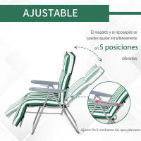 Outsunny 2 Tumbonas Plegables de Jardín Sillas de Gravedad Cero de Acero con Cojín Acolchado Respaldo Ajustable en 5 Posiciones y Reposapiés 60x75x66-102 cm - details 3